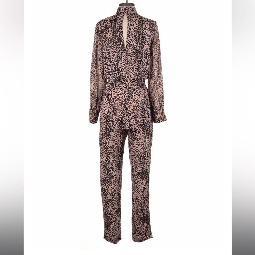 Reiss Leona Leopard Print Jumpsuit NWT Size 4 Wide Leg Animal Print - Picture 3 of 4